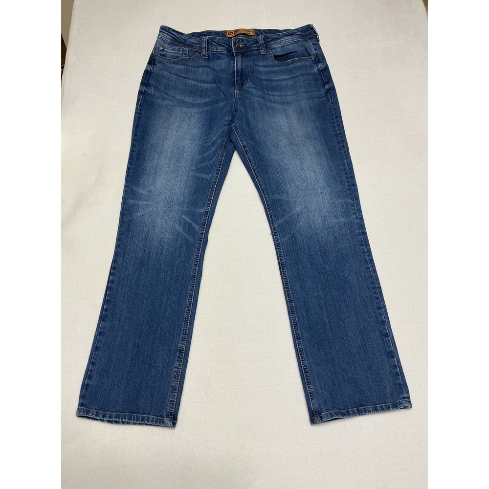 Seven7 Mens Jeans 36x32 Straight Fit Medium Wash Stretch Denim 0595